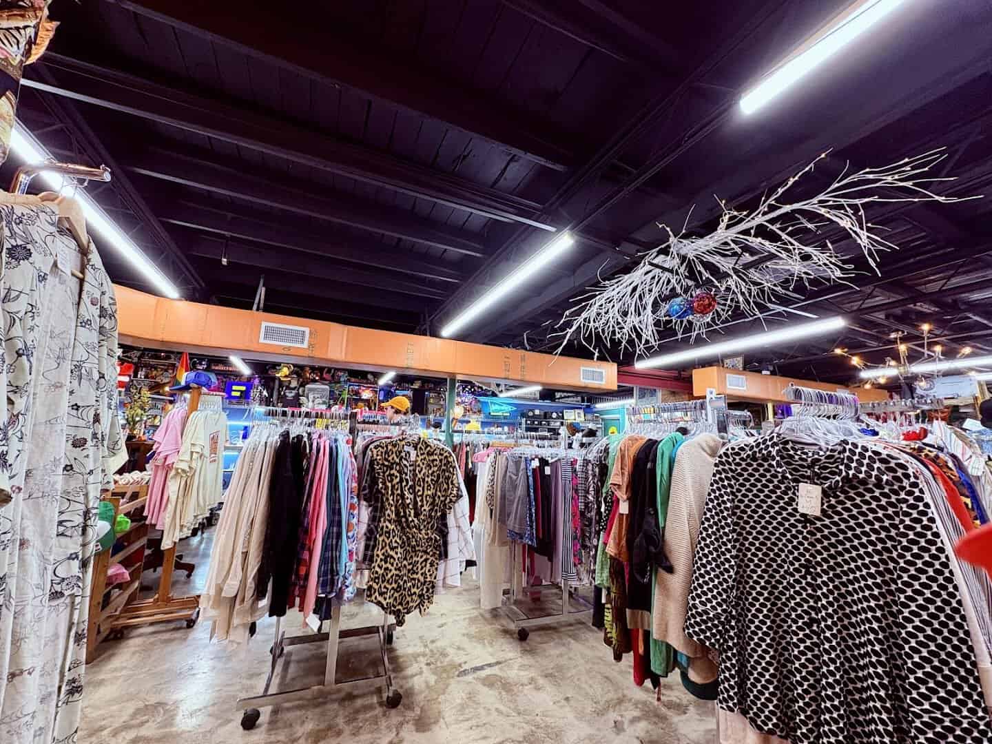 Curated racks and decor at Top Drawer Thrift in Austin