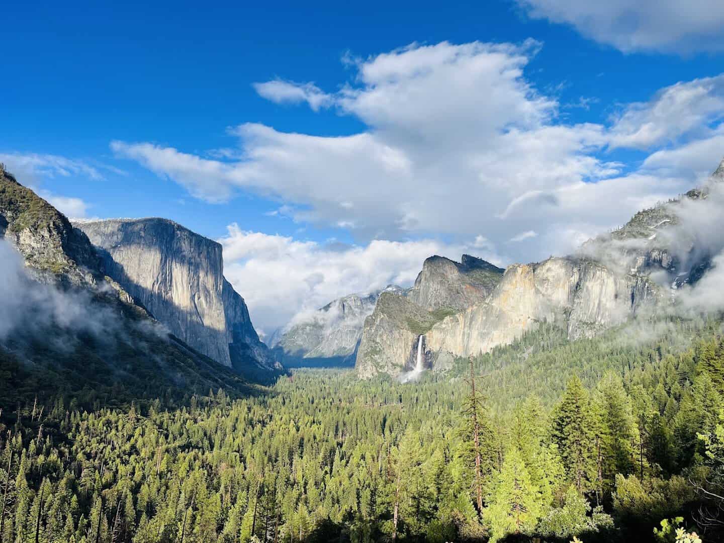 Yosemite Valley from Tunnel View with El Capitan, Bridalveil Fall and Half Dome, California