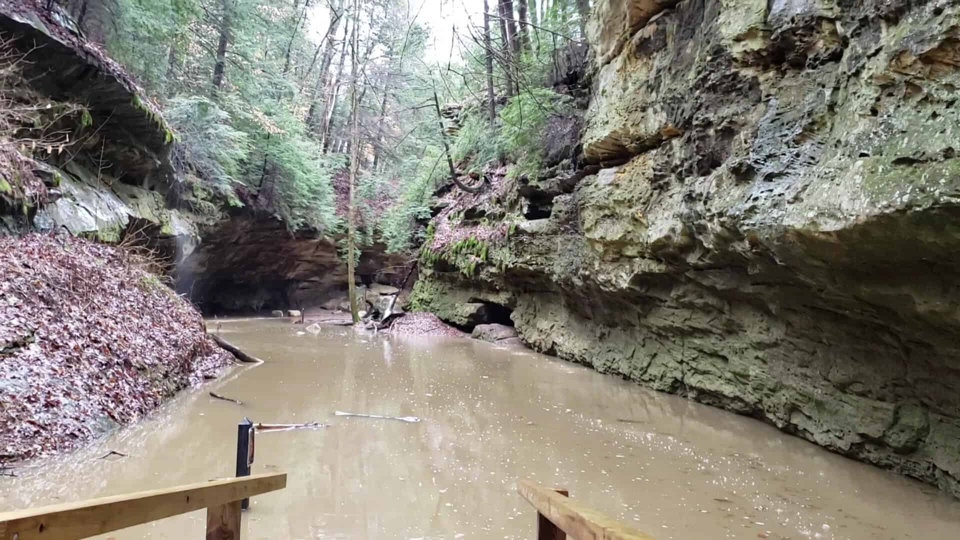 Sandstone gorge and creek at Turkey Run State Park, Indiana