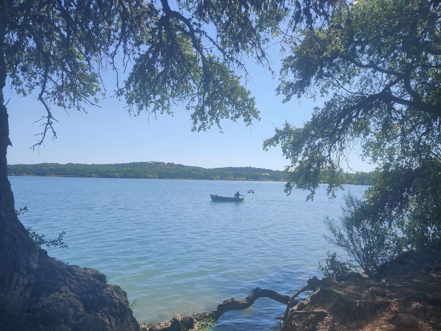 Turquoise water at Boerne City Lake near Boerne, Texas