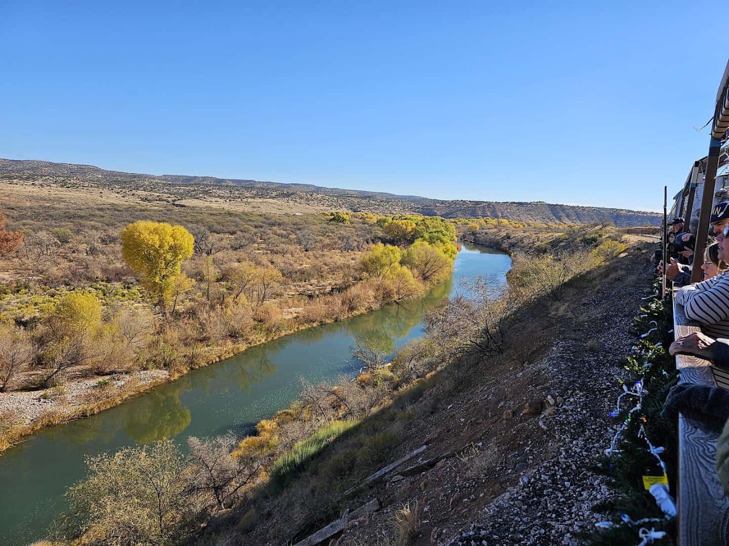 Golden cottonwoods along the Verde River from the Verde Canyon Railroad, Arizona