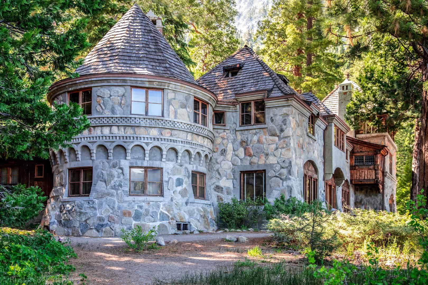 The stone Nordic castle Vikingsholm at the head of Emerald Bay, Lake Tahoe, California
