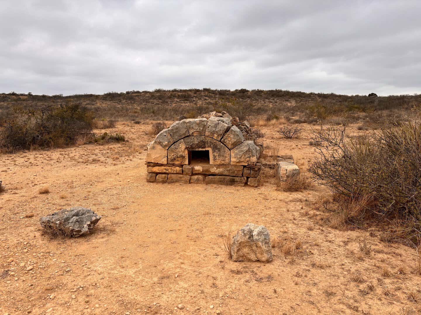Reconstructed Native American wickiup shelter at Seminole Canyon State Park