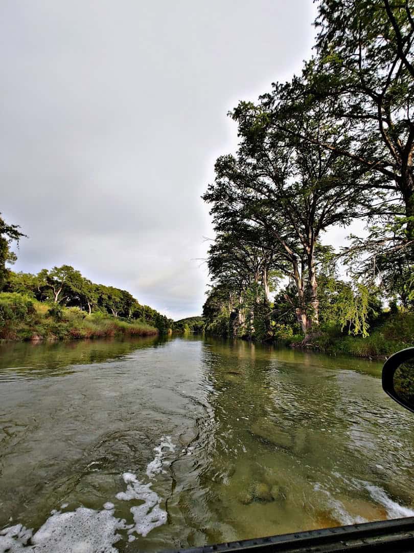 Clear green Cypress Creek in Wimberley, Texas