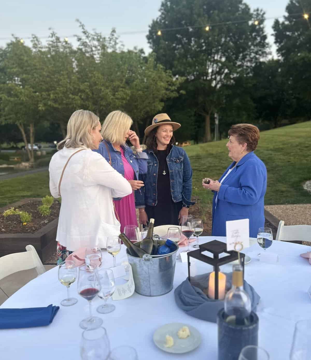 Guests at an evening wine event at Shelton Vineyards in the Yadkin Valley, North Carolina