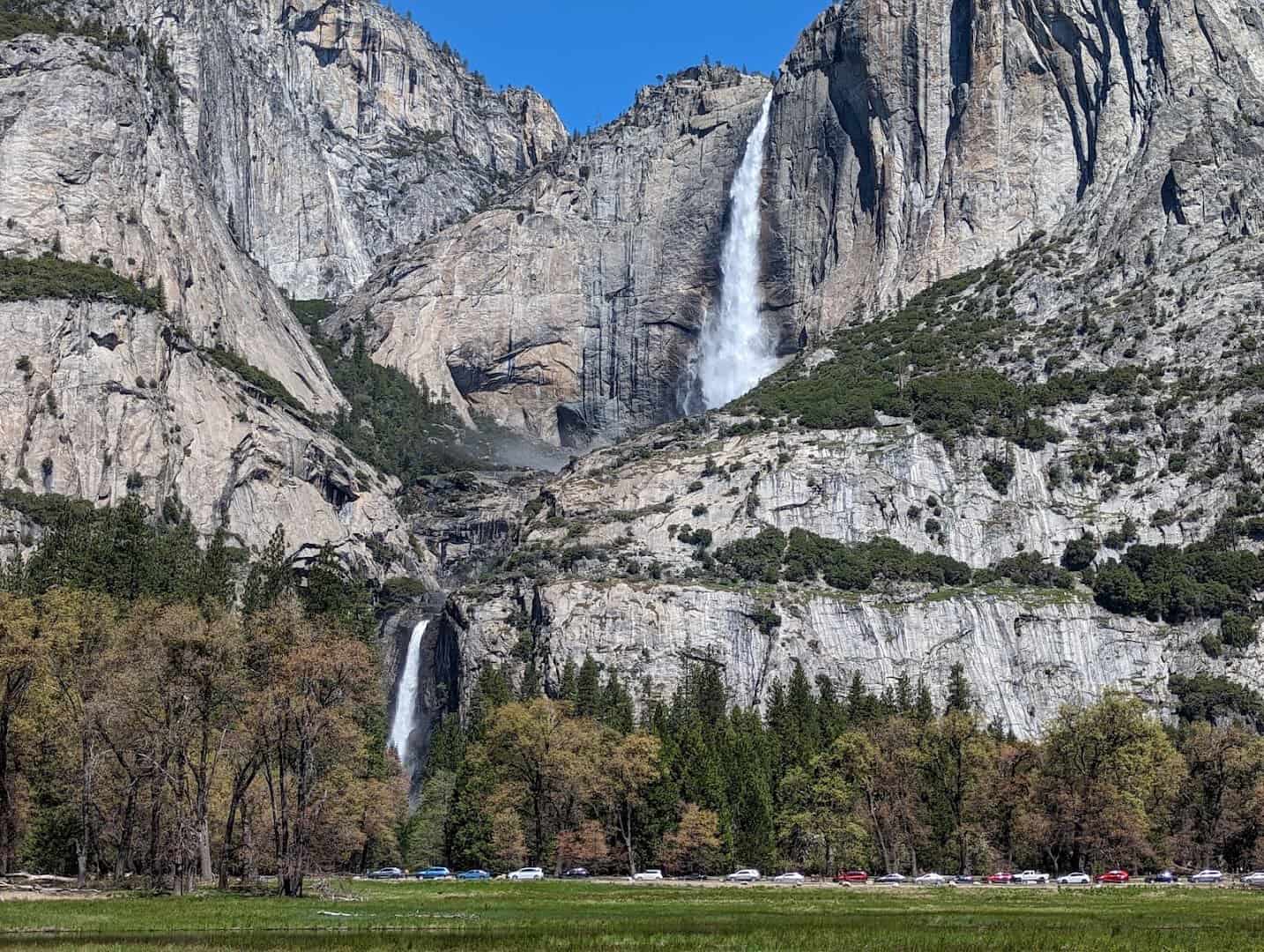 Yosemite Falls above Yosemite Valley in Yosemite National Park, California