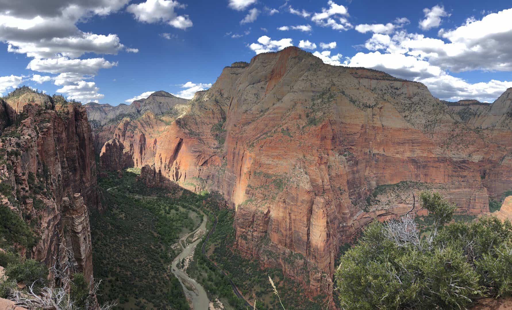 Zion Canyon seen from the Angels Landing trail, Zion National Park, Utah